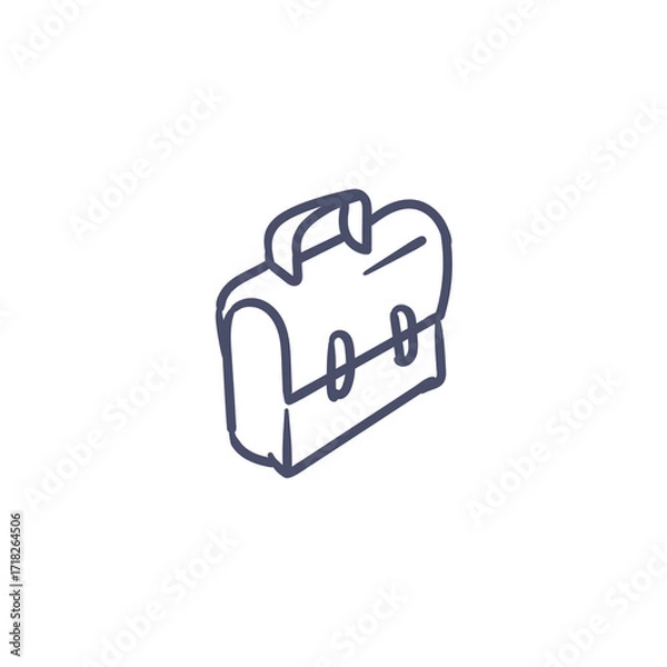 Fototapeta Simple hand drawn briefcase icon sketch illustration.