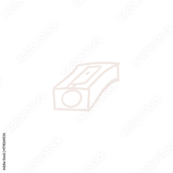 Fototapeta Simple line drawing of a classic pencil sharpener.