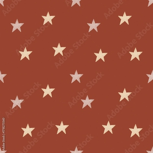 Fototapeta holiday seamless pattern with cartoon stars. Colorful illustration flat style for kids. hand drawing. baby design for fabric, print, wrapper, textile