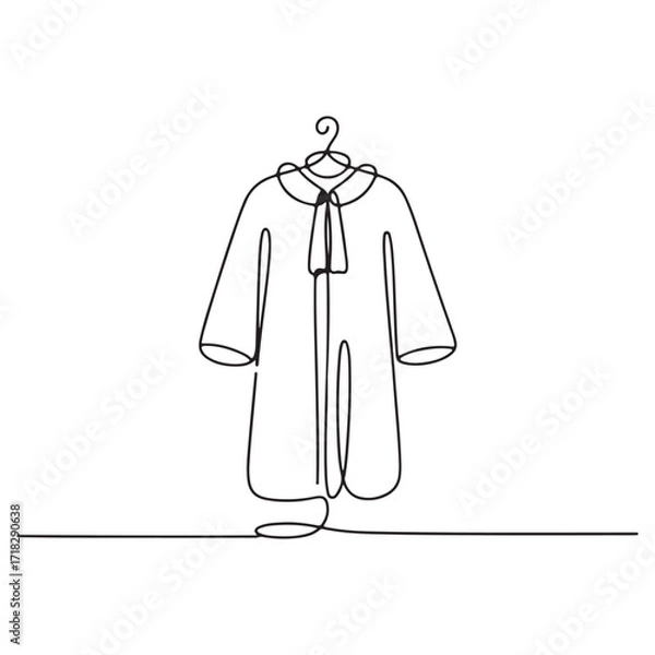 Obraz Judge Robe Continuous Line Art Minimalist Law Vector Illustration Design