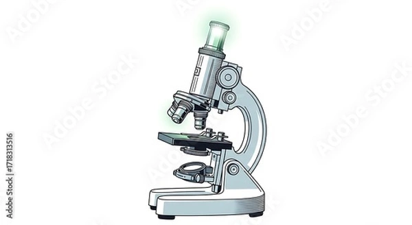 Fototapeta Vintage Microscope Scientific Instrument for Magnification and Research.