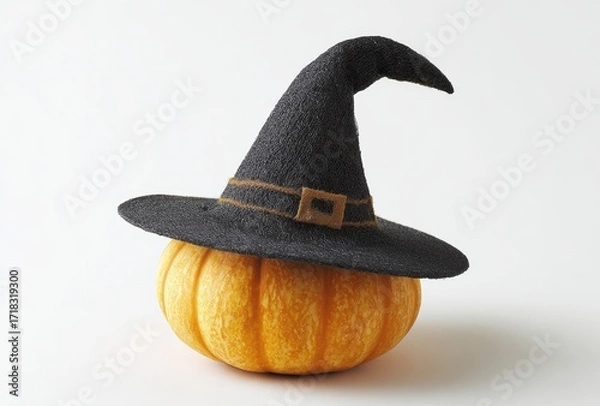 Obraz Halloween pumpkin in the hat isolated on white background
