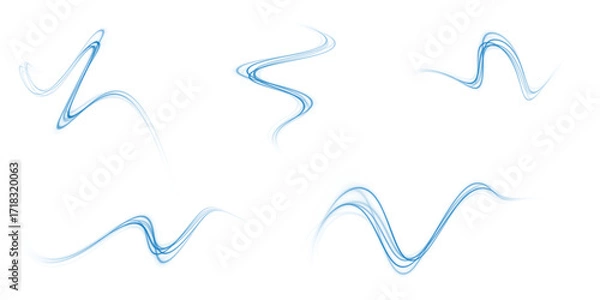Fototapeta cool airflow effect with light blue waves and dynamic motion, representing fresh wind, filtration, and purification. Perfect for air conditioners, ventilation, speed, and futuristic design concepts.
