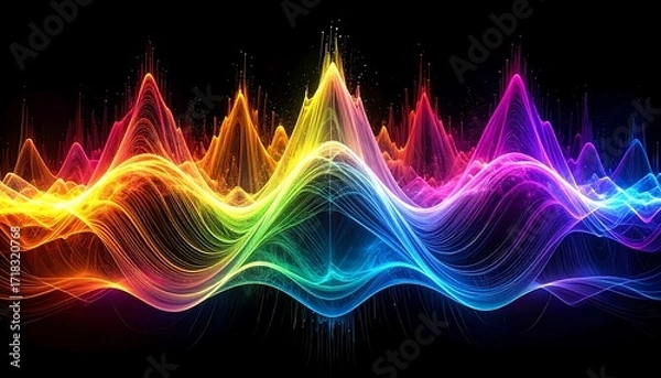 Fototapeta Colorful, abstract, wave pattern