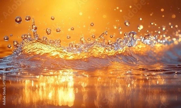 Obraz Golden water splash