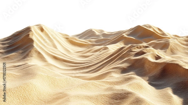 Fototapeta PNG of A serene view of rolling sand dunes, showcasing warm tones and soft textures, evoking a sense of tranquility.