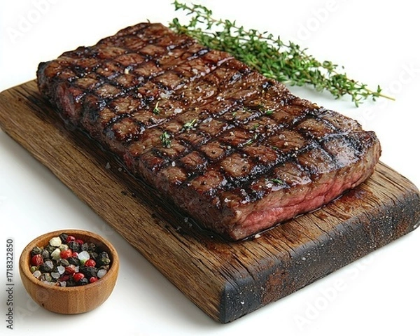Obraz Grilled steak on wooden board