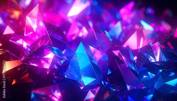 Obraz Abstract vibrant crystal cluster