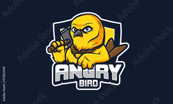 Obraz Angry Bird E Sport logo, 100%vector editable