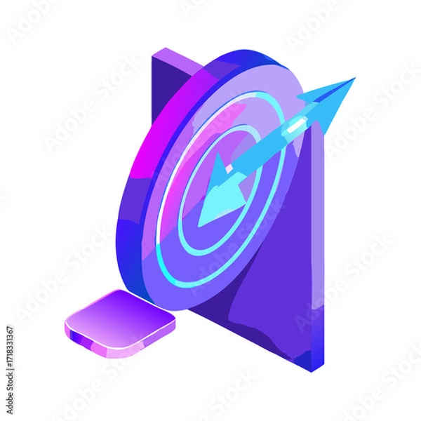 Obraz Glossy 3D Target Icon