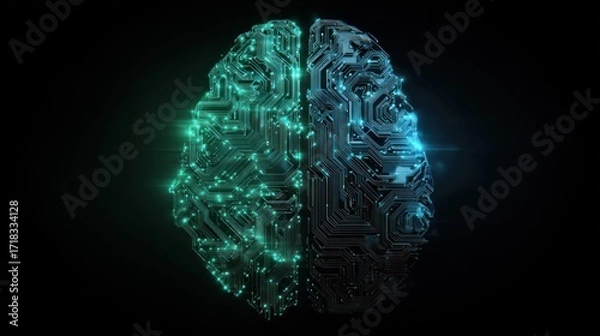 Fototapeta Digital Brain: Circuitry of Thought