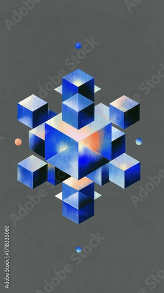 Obraz Neural network, geometric illustration
