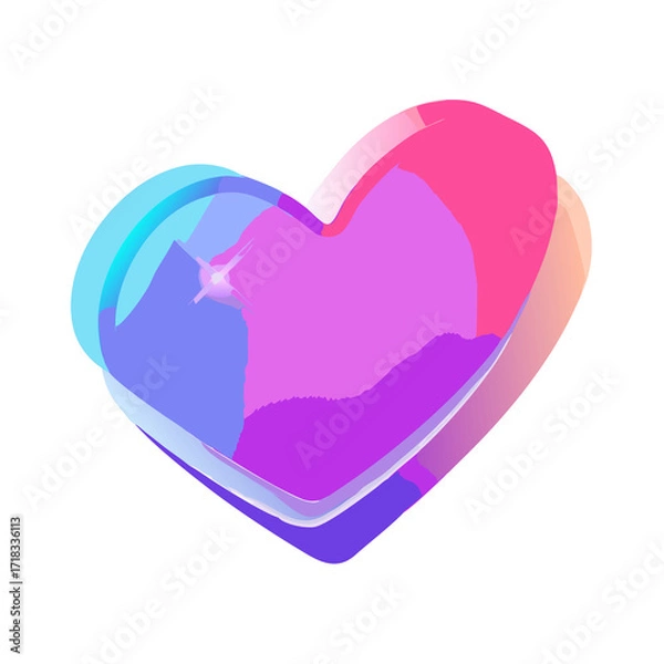 Obraz Glossy 3D Gradient Heart Icon
