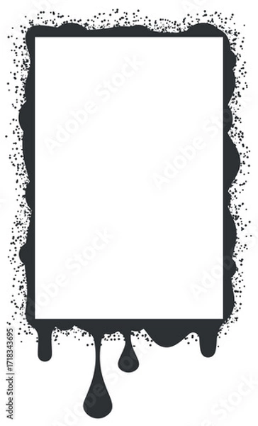 Fototapeta Graffiti spilling rectangular text border
