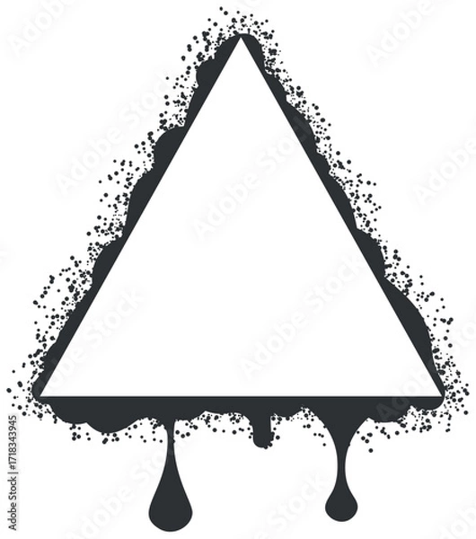 Fototapeta Graffiti ink triangle text border