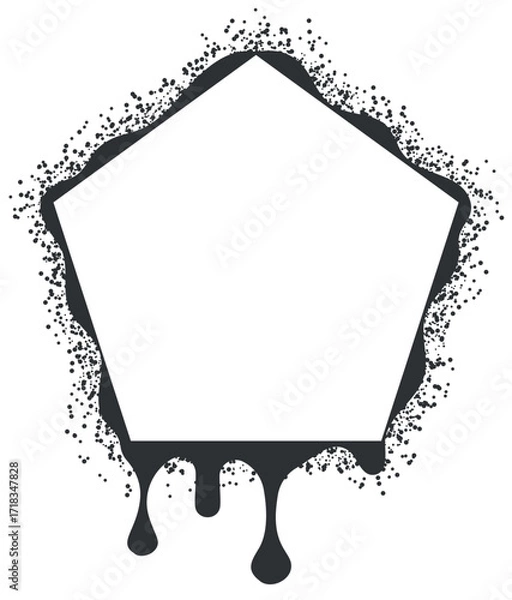 Fototapeta Graffiti pentagon text frame vector illustration