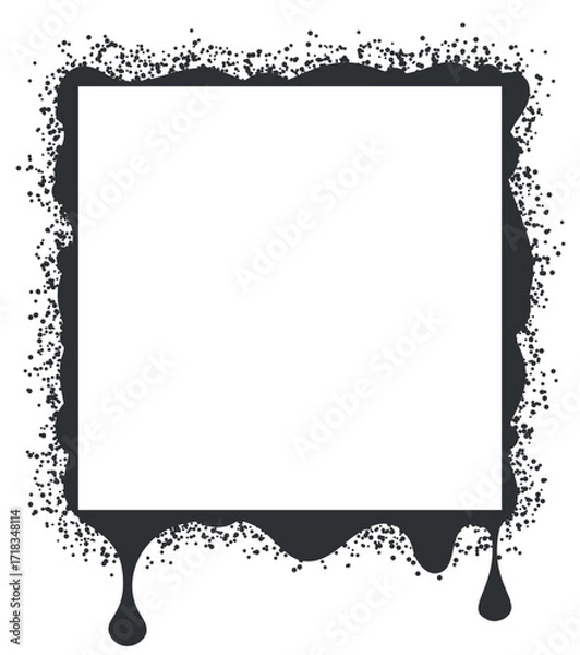 Fototapeta Square graffiti frame splash texture