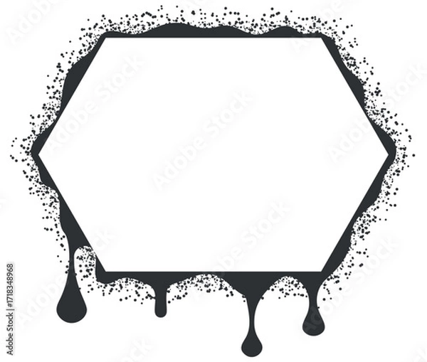 Fototapeta Graffiti hexagon text frame vector illustration
