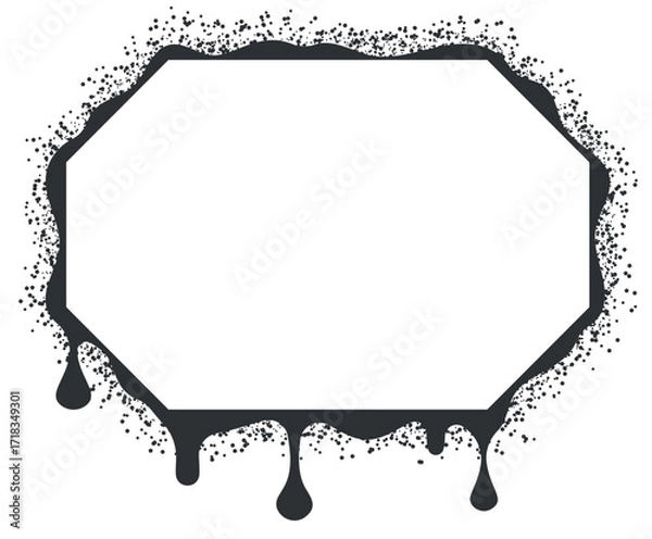 Fototapeta Graffiti polyhedron text frame vector illustration