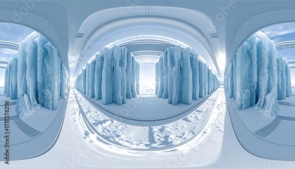 Obraz Icy, panoramic, futuristic space