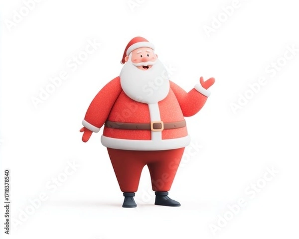Obraz A Cheerful Modern Santa Claus Character with a Bright Smile and Iconic Red Suit, Perfectly Embodying the Spirit of the Holiday Season