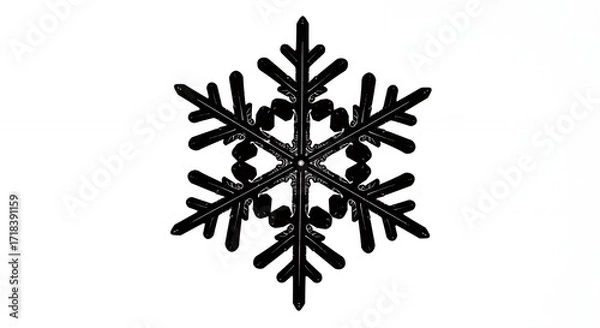 Fototapeta Black snowflake design