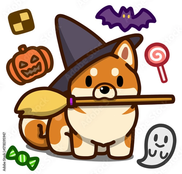 Fototapeta ハロウィン仮装の柴犬