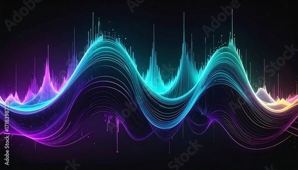 Obraz Abstract wavy light display