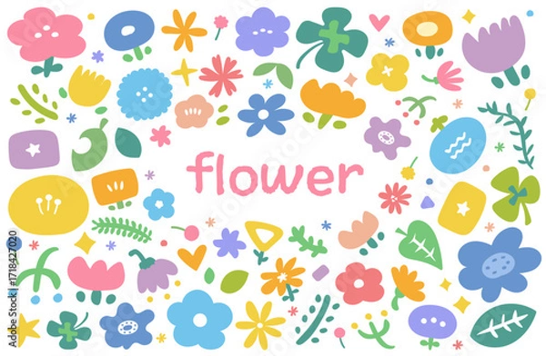 Fototapeta お花のイラストセット