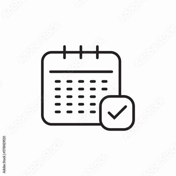 Obraz calendar check mark icon sign vector