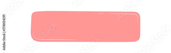 Fototapeta Pink fluid rectangle banner in hand drawn style forms an abstract frame and label with text box template. Unique background and creative box element for modern design.