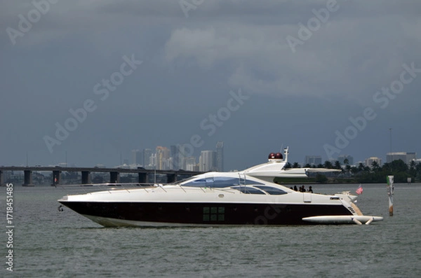 Fototapeta luxury yacht on Biscayne Bay