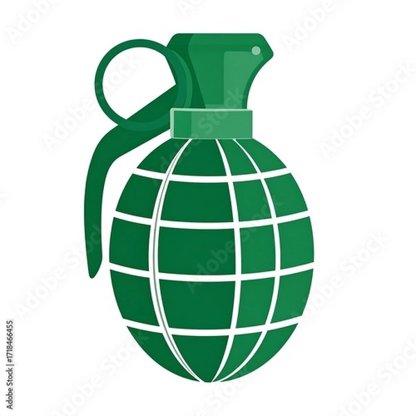 Fototapeta Simple green hand grenade