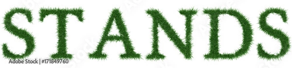 Fototapeta Stands - 3D rendering fresh Grass letters isolated on whhite background.