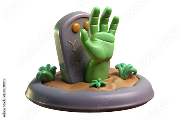 Fototapeta cactus in a pot green isolated illustration icon 3d toy concept vector design icon