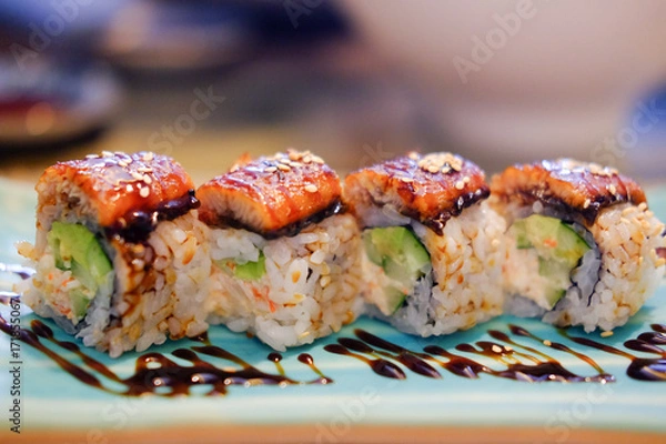 Fototapeta Unagi eel Sushi