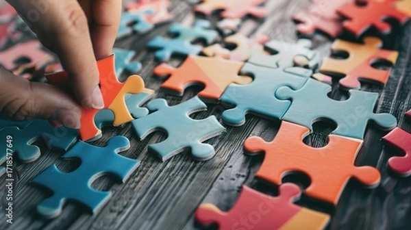 Obraz Strategic Team Building: Selecting the Right Person to Connect Your Business's Last Jigsaw Piece