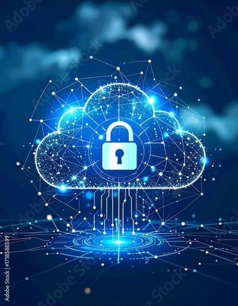 Obraz Futuristic cloud security concept