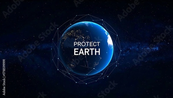 Obraz Earth graphic, glowing, dark space