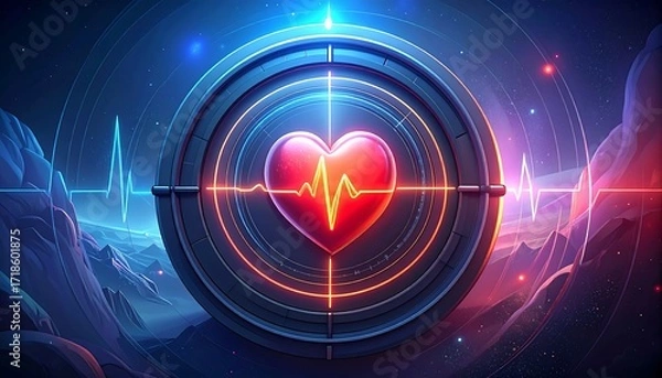 Obraz Futuristic heart target