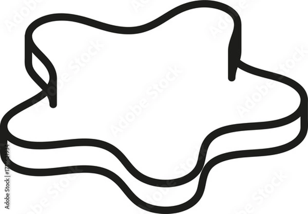 Obraz Abstract Curved Star-Like Vector Shape with Organic Perspective Design Flowing Geometric Organic Form for Creative Decoration and Backgrounds