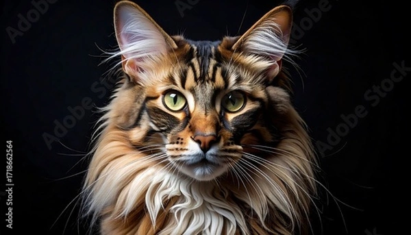 Fototapeta Close-up portrait of a longhaired cat