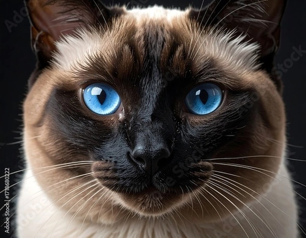 Fototapeta Close-up portrait of a Siamese cat