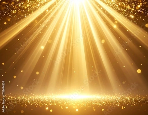 Fototapeta ゴールド光線キラキラ背景画像素材