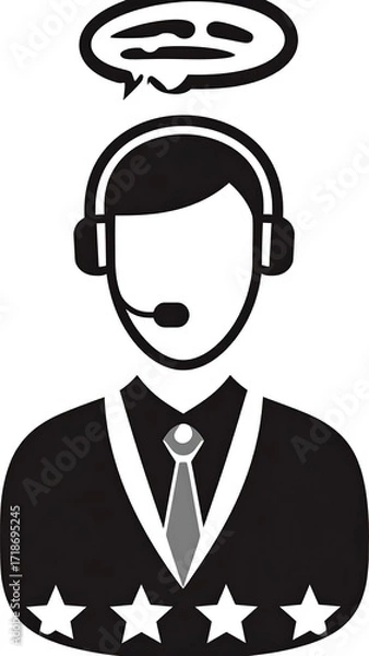 Fototapeta Customer service representative icon