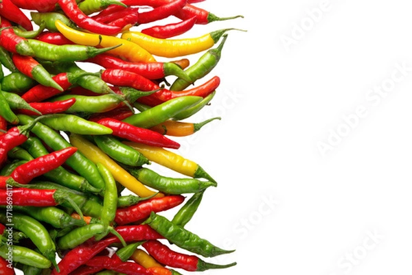 Obraz Colorful chili peppers in a vertical stack