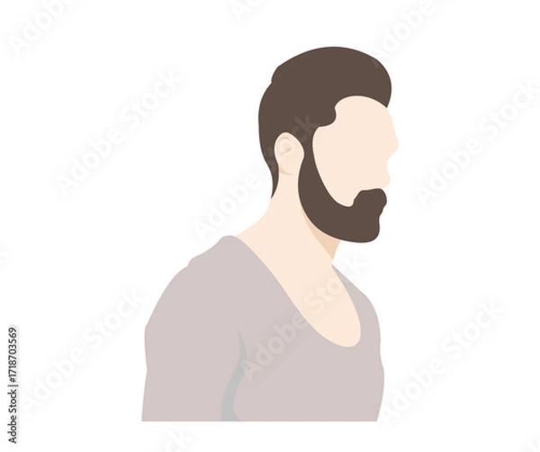 Fototapeta Stylish flat vector image of a bearded man