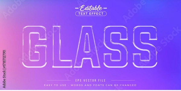 Obraz Glass text, editable text effect.