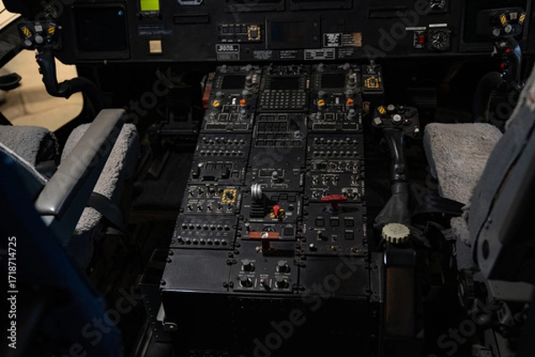 Obraz 飛行機 コックピット パイロット 計器 アナログ 操縦