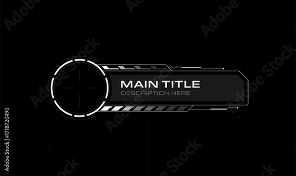 Obraz Futuristic lower third main title or name. Cyberpunk elements hud interface.